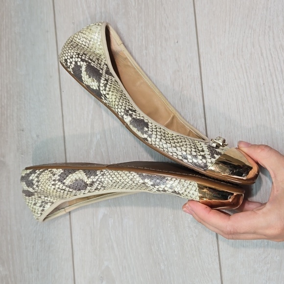 Diane Von Furstenberg Women Leather Snake print Loafer Ballet shoes sz 8.5M - Picture 10 of 12